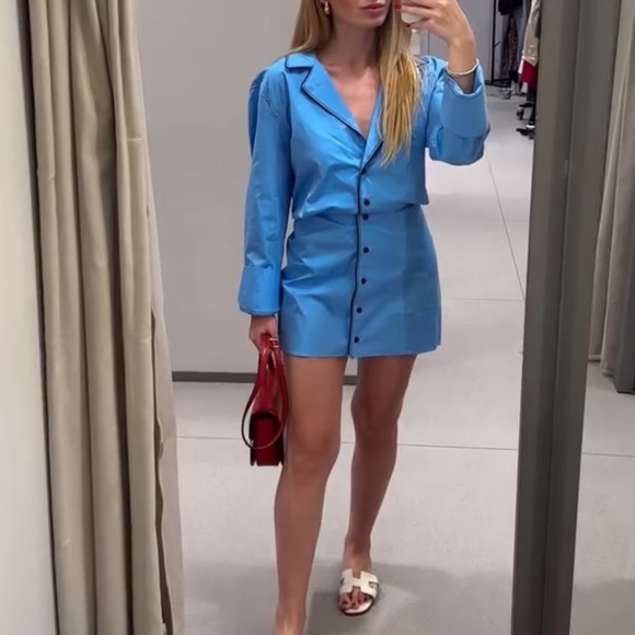 Size Medium | Zara | NWT Long Sleeve Trench Dress - Picture 1 of 14